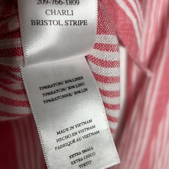 Rails Charli Button Down Shirt Linen blend striped sz XS‎ - Picture 5 of 6